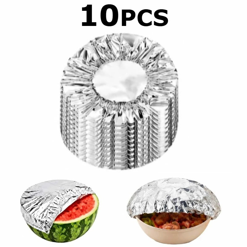 FreshCover — 10-20 Peças de Tampas Reutilizáveis de Alumínio para Conservar alimentos