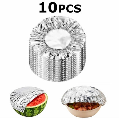 FreshCover — 10-20 Peças de Tampas Reutilizáveis de Alumínio para Conservar alimentos